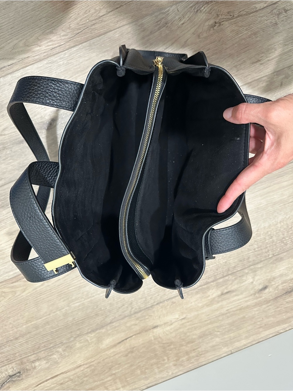 Radley London Sloane Street Leather Large Zip Top Shoulder Bag gold black purse - Picture 7 of 8